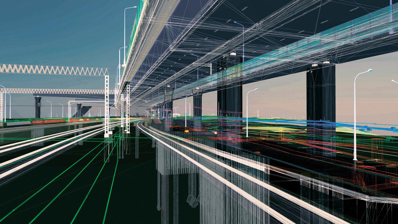 3D building information modeling (BIM) model of transportation infrastructure